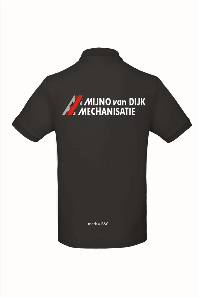 B&C inspire Poloshirt men bedrukt met div logo’s