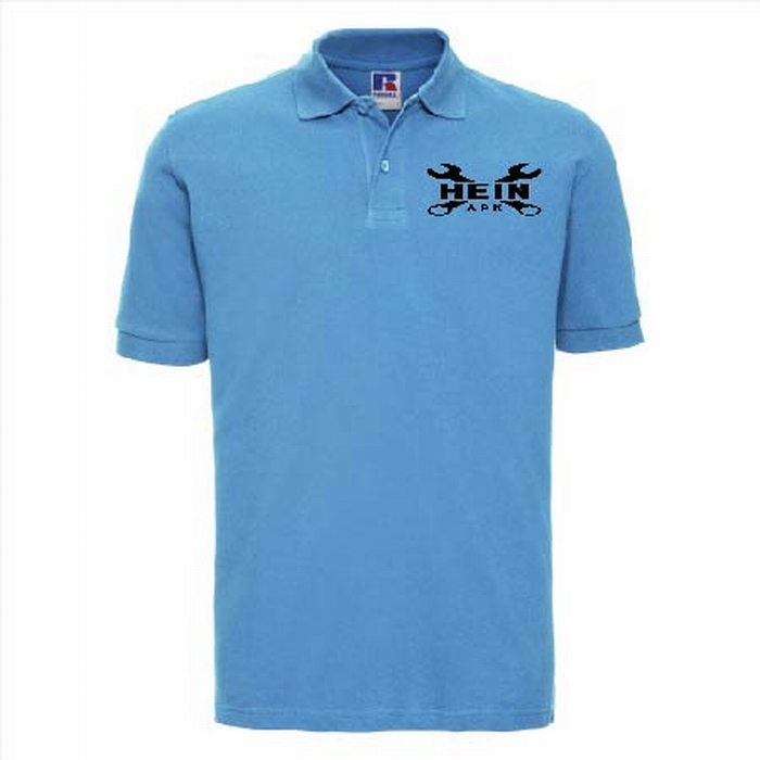 Russell men’s classic Poloshirt  bedrukt met div logo’s