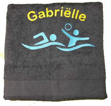 Badlaken  met naam borduurd